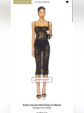 More to come Esme corset Black Lace Sheer Midi Dress